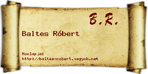 Baltes Róbert névjegykártya